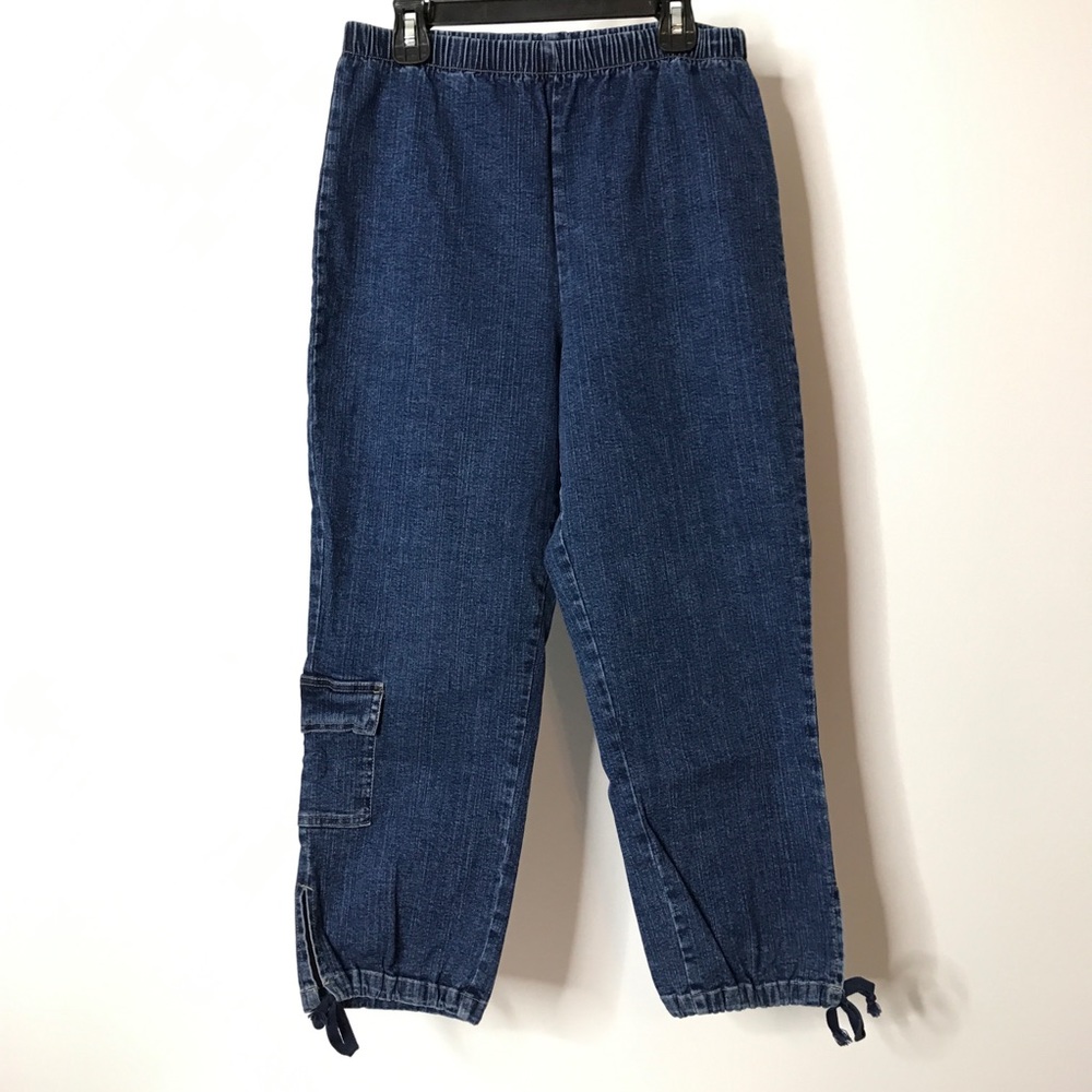 Metro Style Denim Capris Size Medium Elastic Waist